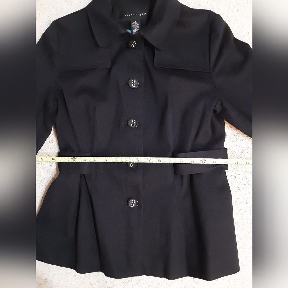 Black Blazer / Jacket with Blue Lining Size 10 - Picture 5 of 12